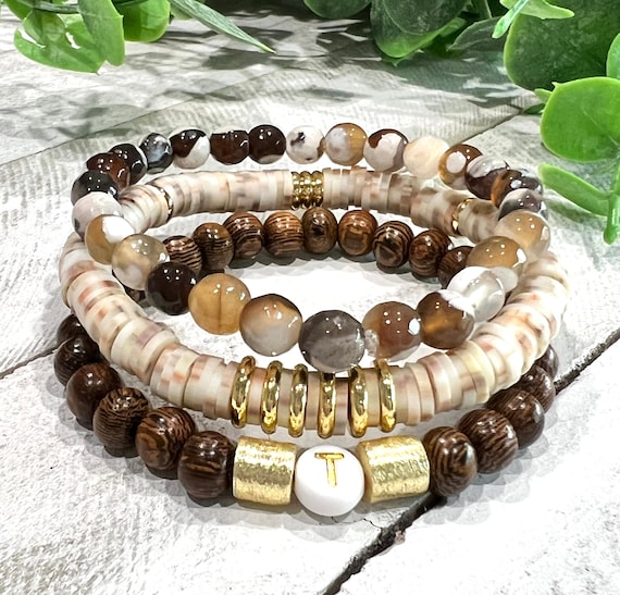 Wood bead 2024 bracelet womens