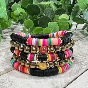 Colorful Heishi Bead Bracelet: Boho Stacking Jewelry