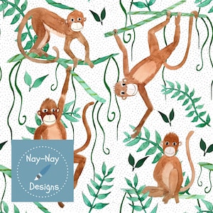 Monkey Seamless Fabric Design
