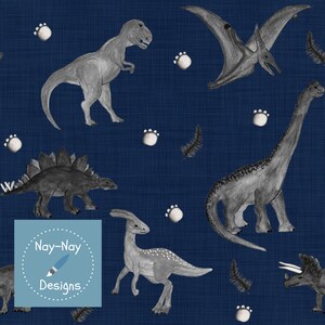 Seamless Fabric Design Dinosaurs