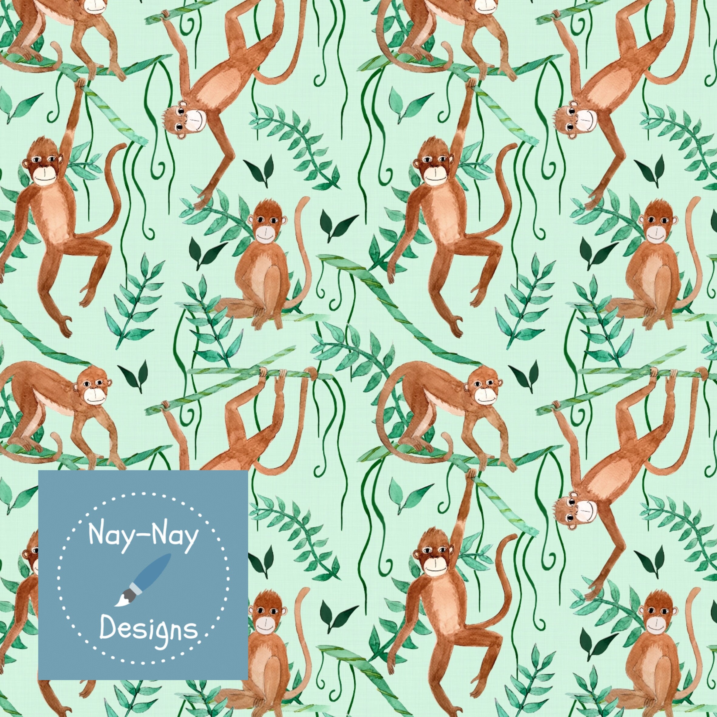 Monkey Pattern Material Monkey Seamless Fabric Design - Etsy