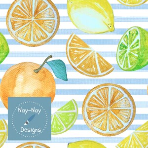 Seamless Fabric Design Fruit Citrus
