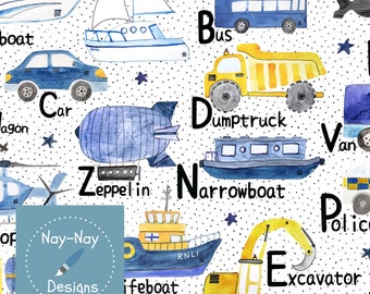 Alphabet de transport de conception de tissu sans couture