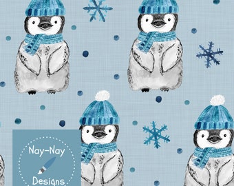 Seamless Fabric Design Penguin