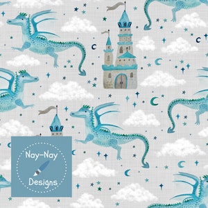 Seamless Fabric Design Dragons