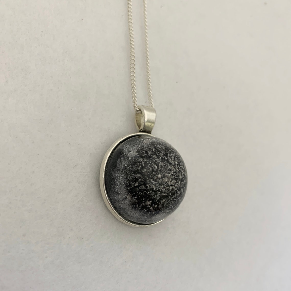 Black and White Pendant With Necklace Etsy