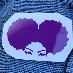 Girl with Afro Puff Vinyl Decal Sticker for Tumbler Cold Cup, Laptop Decal, Hydro Flask