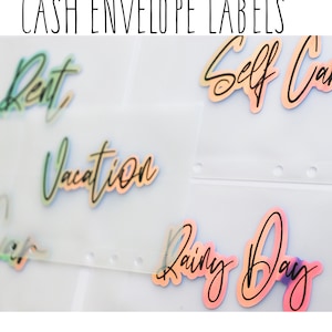 Vinyl Cash Envelope Label Stickers | A6 Cash Savings Budgeting System | Journal Binder Organization Sticker Accessory | Cute Envelope Decal