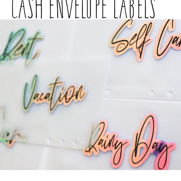 Vinyl Cash Envelope Label Stickers | A6 Cash Savings Budgeting System | Journal Binder Organization Sticker Accessory | Cute Envelope Decal