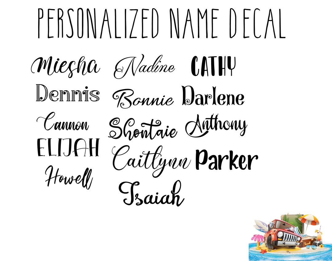 Vinyl Name Decal, Personalized Name Decal, Customized Name Decal, Name