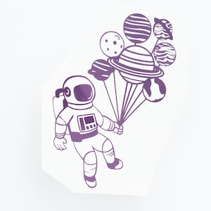 Autocollant de décalcomanie spatiale pour ordinateur portable Tumbler Cups Tablette de fenêtre de voiture - Astronaut Planet Autocollant de décalcomanie en vinyle MacBook Autocollants de pare-chocs Enfants
