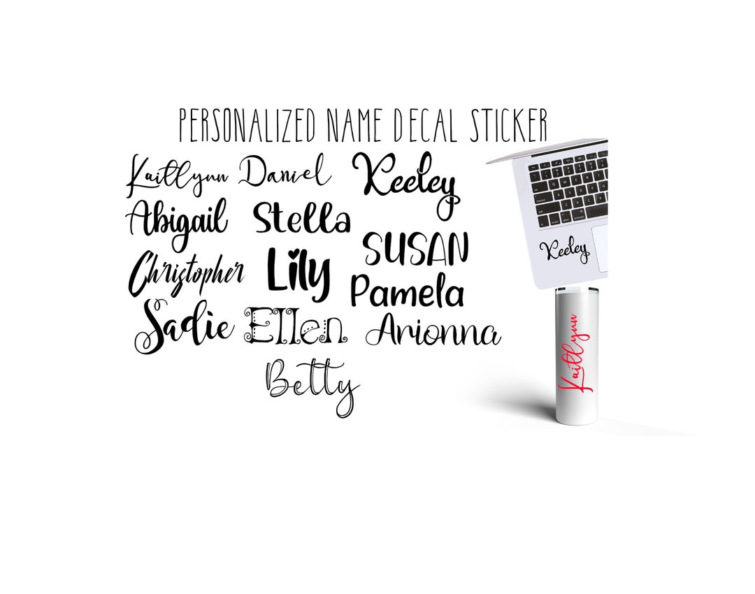 Personalized Name Decal Stickers for Tumbler Cup, Laptop, Yeti Name, Flask Decal, Laptop Gift