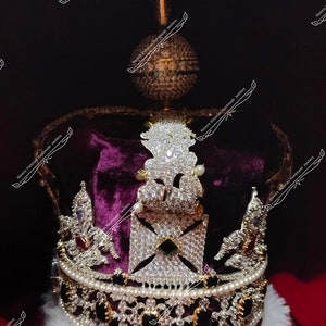 British Imperial State Crown Replica in Brass Cubic Zircon - Etsy