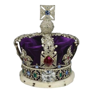 Imperial state crown of British Royal Family Replica in brass cubic zircon, Gemstone