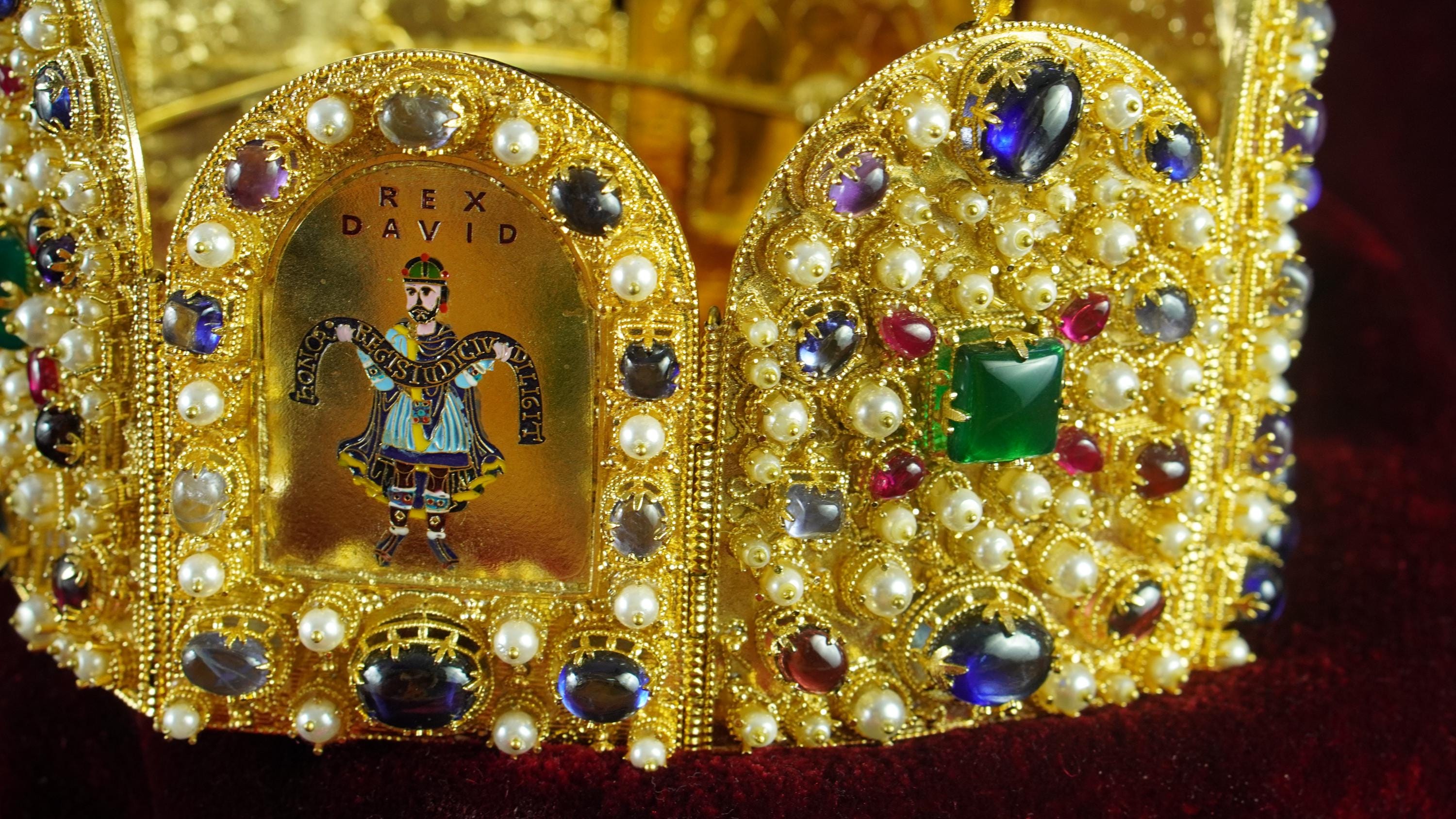Holy Roman Emperor Imperial Crown Replica in Brass and Gemstone Enamel ...