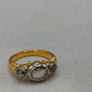 Georgian inspired 0.93 CTW Rose cut Diamond 925 silver  Engagement Ring Women