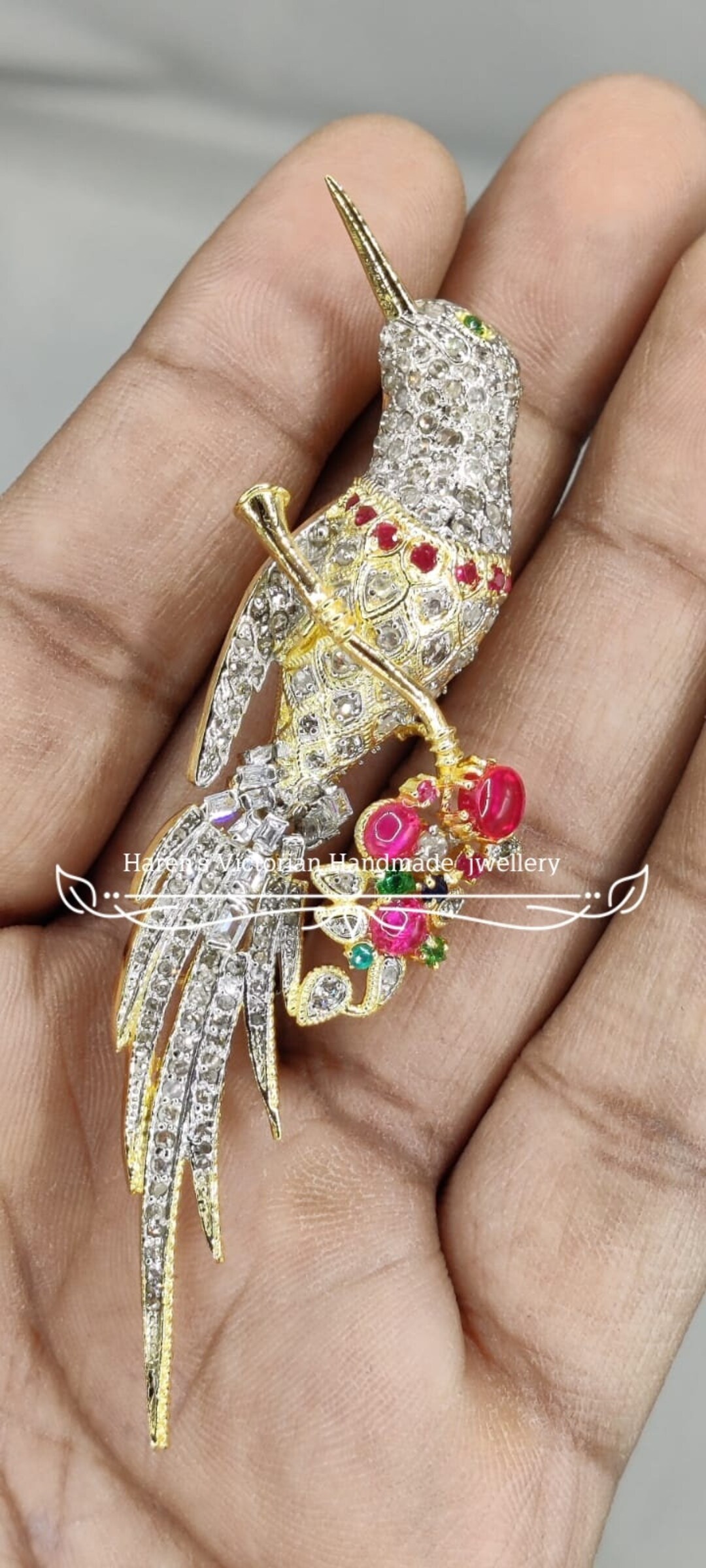 アンティークビクトリア朝の925シルバーローズカットダイヤモンド