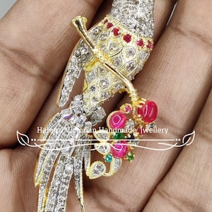 Antique Victorian 925 Silver rose cut diamond, ruby and emerald humming bird Brooch&quot;