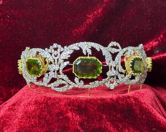 Diadème Vintage En Argent 925 Avec Zirconium Cubique - Réplique Royale - Neuf Avec étiquettes