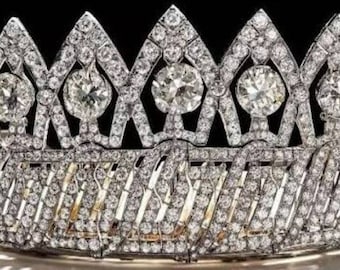 The nine provincess tiara of Queen Mathilde of Belgium, Art deco royal tiara crown