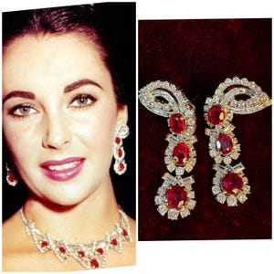 Art deco 925 sterlingzilveren kubieke zirkoon Elizabeth Taiylor ruby Earing