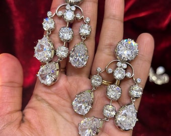 Orecchini pendenti a goccia in argento sterling vintage anni