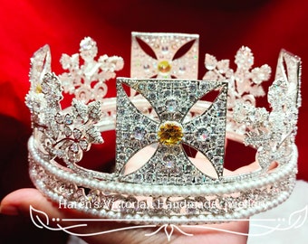 George IV State Diadem  in CZ Zircon and 925 sterling silver