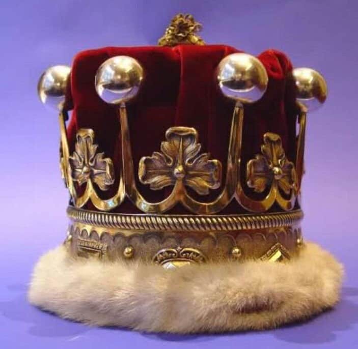 王冠付きクリッププリンスオブウェールズイギリスアンティーク