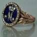 Vintage Antique Look Blue Enamel Alphabet Ring for Men, Gift for Father ...