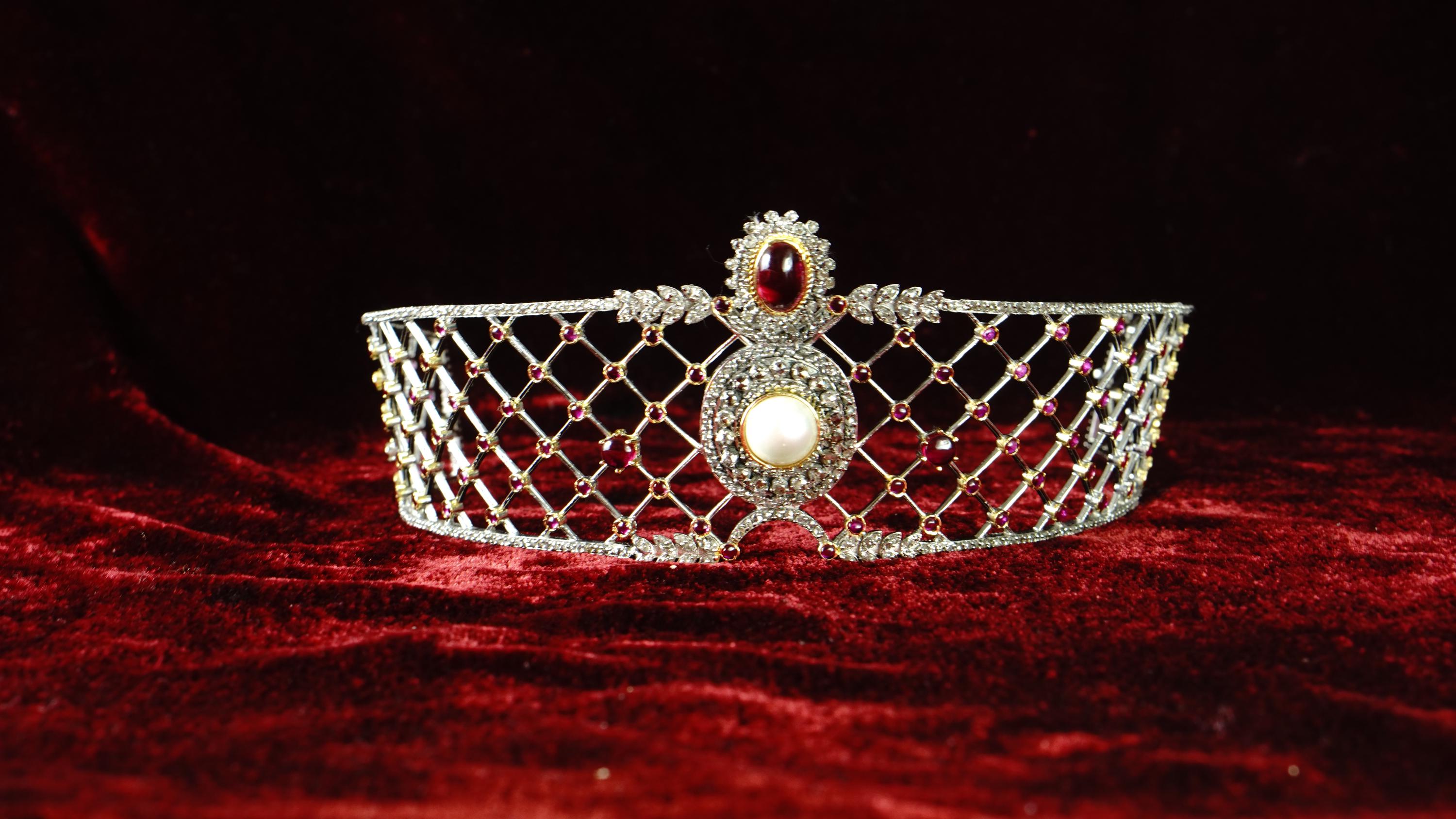 Vintage Antique Sterling Silver Rose Cut Diamond Imelda Marcos