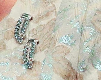 Art Deco Aquamarin Brosche: 925 Sterling Silber Doppelclip