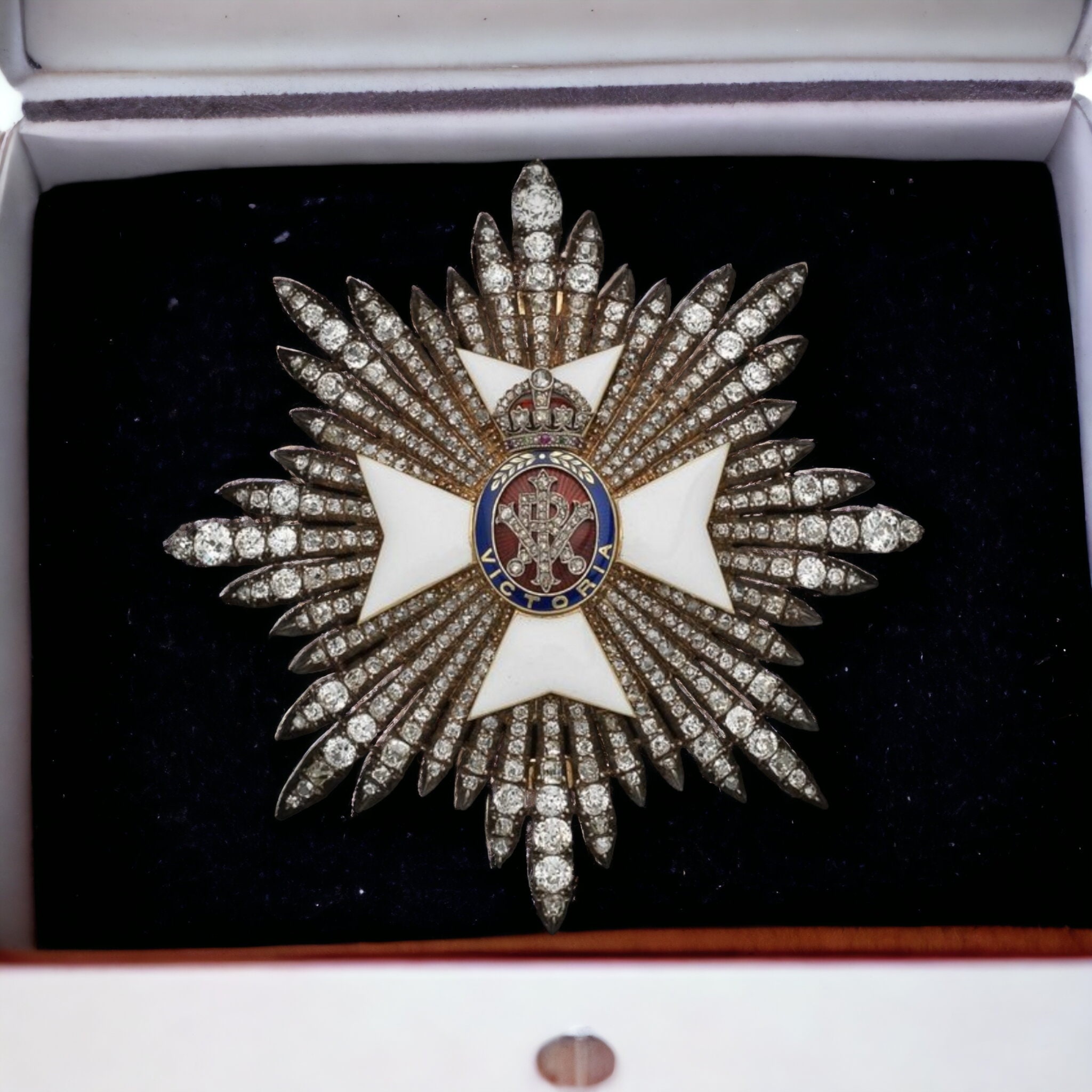 Die viktorianische rbadge 925 Sterlingsilber-Brosche mit Diamant im ...