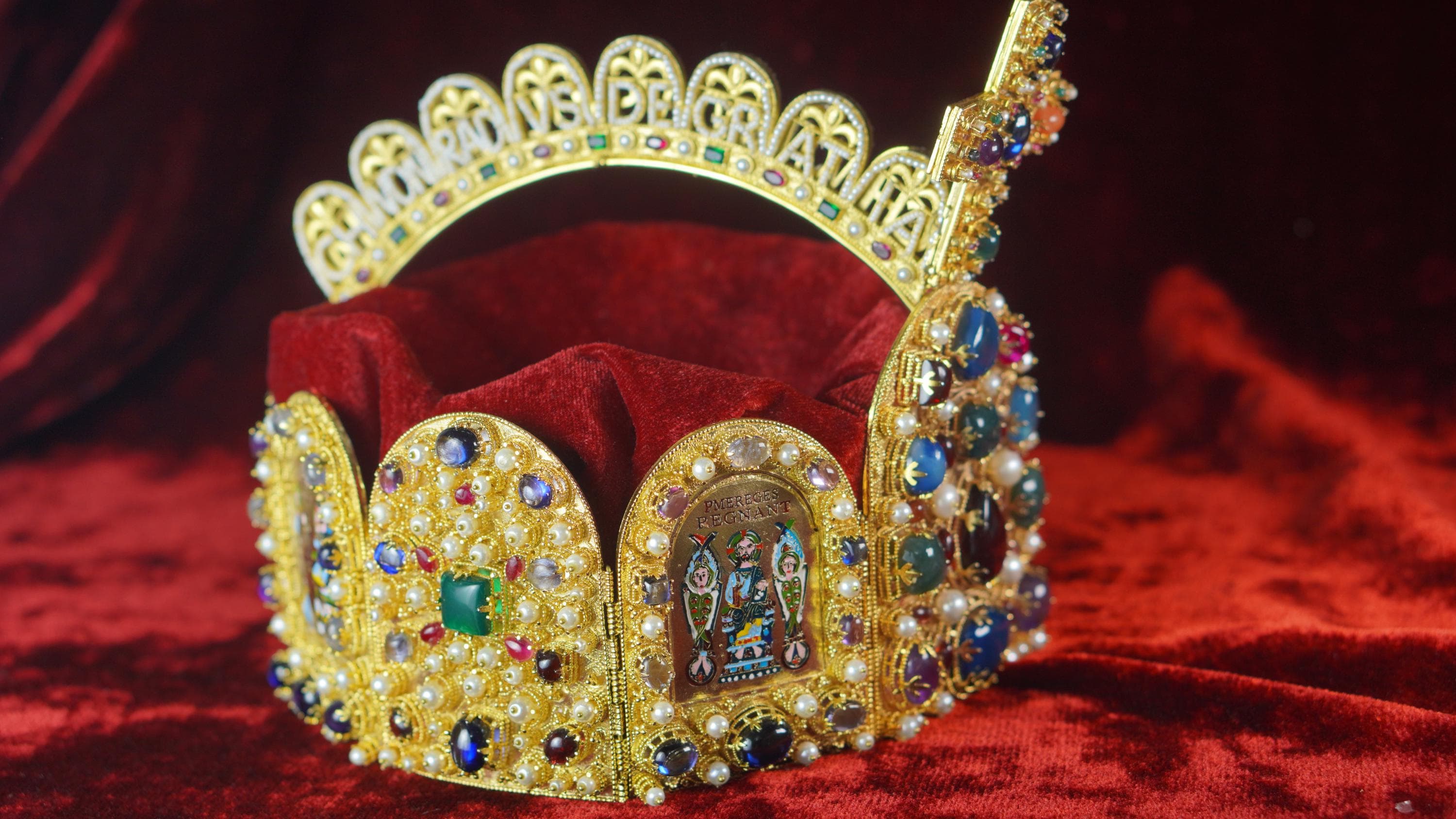 Holy Roman Emperor Imperial Crown Replica in Brass and Gemstone Enamel ...