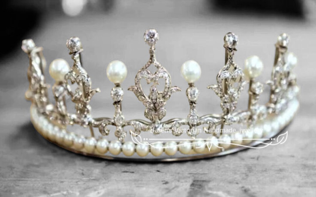Art Deco 925 Sterling Silver Cubic Zirconia Crown Mary of