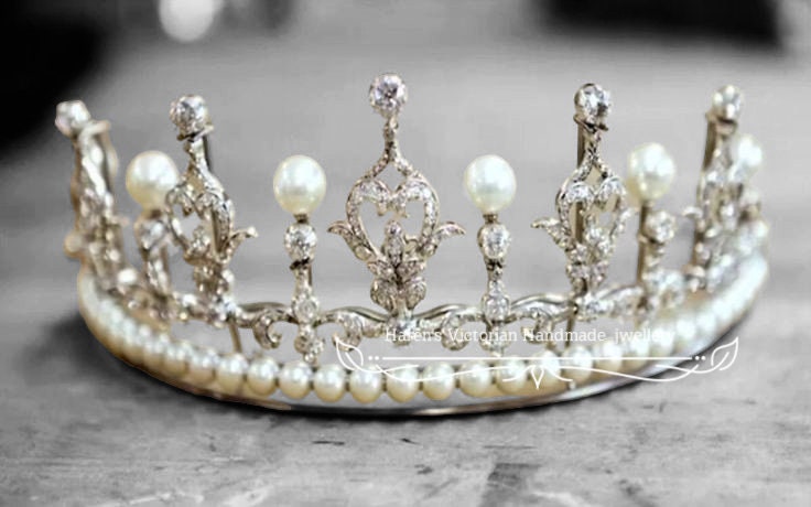 Silver Pearl Coral Branch Tiara Crown for Women Bridal Pearl Handmade Crown - Elegant Silver Branch Tiara main image 3