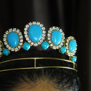 Alexandra Feodorovna Sapphire Tiara: 925 Sterling Silver CZ