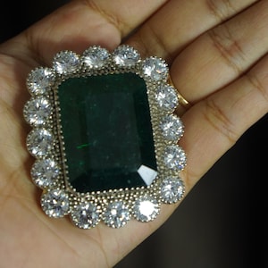 Vintage Queen Victoria  Emerald brooch gift for her,women,wedding, personalized gift