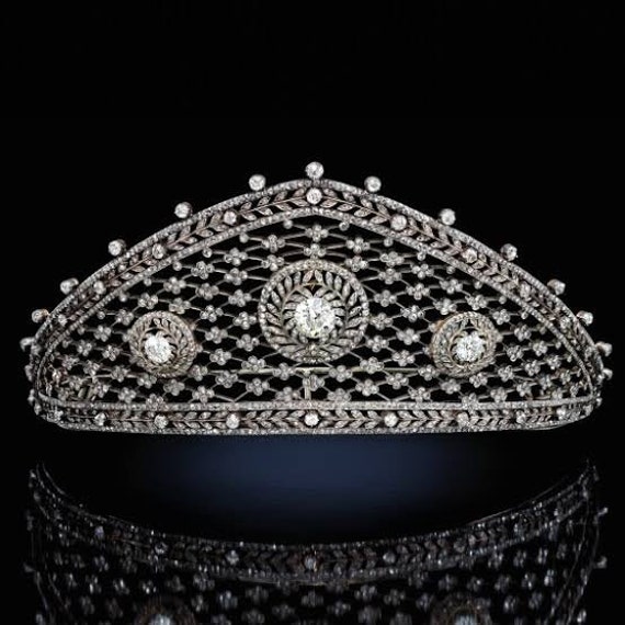 Sterling Silver CZ Faberge Tiara, Royal Bridal Crown - Etsy