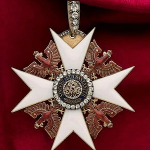 Orden av röda Egale Grand Cross-skärpmärke, stjärnmärke i emalj i 925 sterlingsilver för honom
