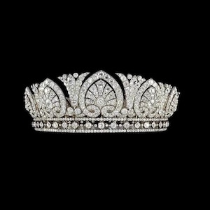 Vintage 925 sterling silver CZ Zircon Duchess of Devonshrin diadem  tiara crown Bandeau for her/ women