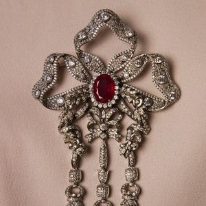 Marie Antoinette rosettbroschreplika i 925 sterlingsilver och 5A kubisk zirkonia