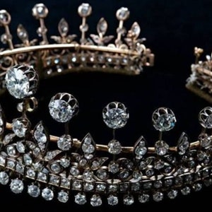 The Queen Amelie's tiara, Vintage 925 sterling silver cz zircon crown tiara , royal tiara replica, queen jewellery, wedding tiara zdjęcie 2