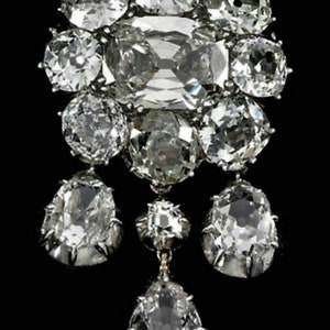 Marie Antoinette tear drop Pendent brooch in 925 sterling silver and cubic zircon gift for women, Drop brooch
