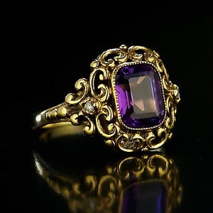 Antique Sterling Silver Amethyst Ring for Women - Etsy