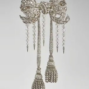 Vintage inspired Cubic CZ 925 sterling Silver &quot;Empress Eugenie&#39;s&quot; Bow Brooch&quot;/princess brooch
