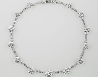 Queen Elizabeth II South Africa Necklace Reproduction with 5A Cubic Zirconia.