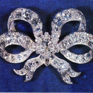 Victorian 925 sterling silver Cubic zircon Queen Victoria's bow brooch queen Elizabeth ii bow brooch image 1