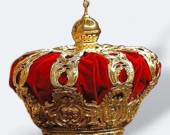 La couronne d'Espagne, couronne royale d'Espagne en argent sterling 925, réplique royale, couronne espagnole, plaqué or jaune sur argent