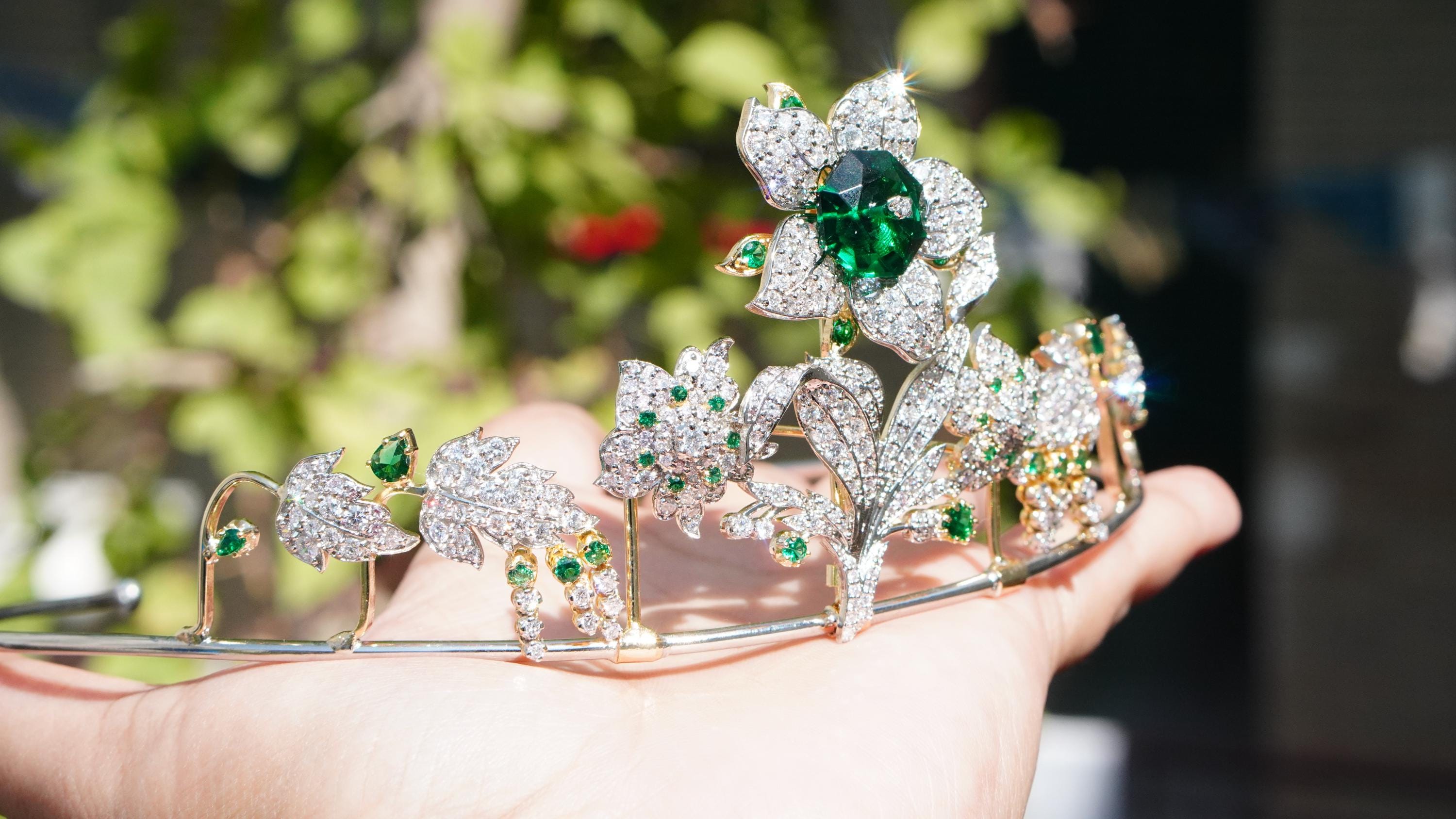 Unique Vintage Silver Star Rhinestone Tiara floral luxury Nashville Silver Star Tiara - Queen Bee Crown Company main image 2