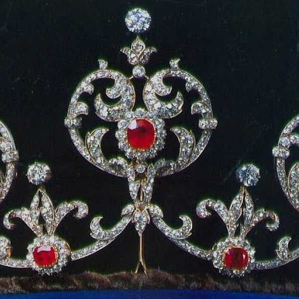 Vintage 925 Sterling Silver CZ Zircon Crown princess Margaret Ruby Sweden Royal Tiara - Bridal Wedding Crown for Her